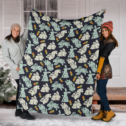 Bunny Pattern Print Design 04 Premium Blanket