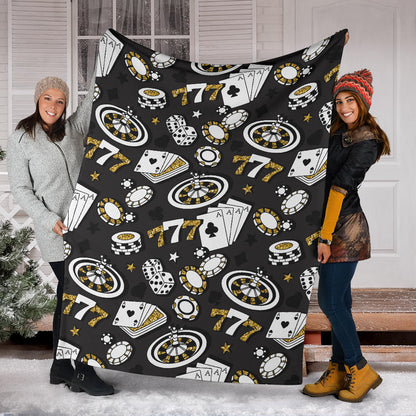 Casino Pattern Print Design 05 Premium Blanket