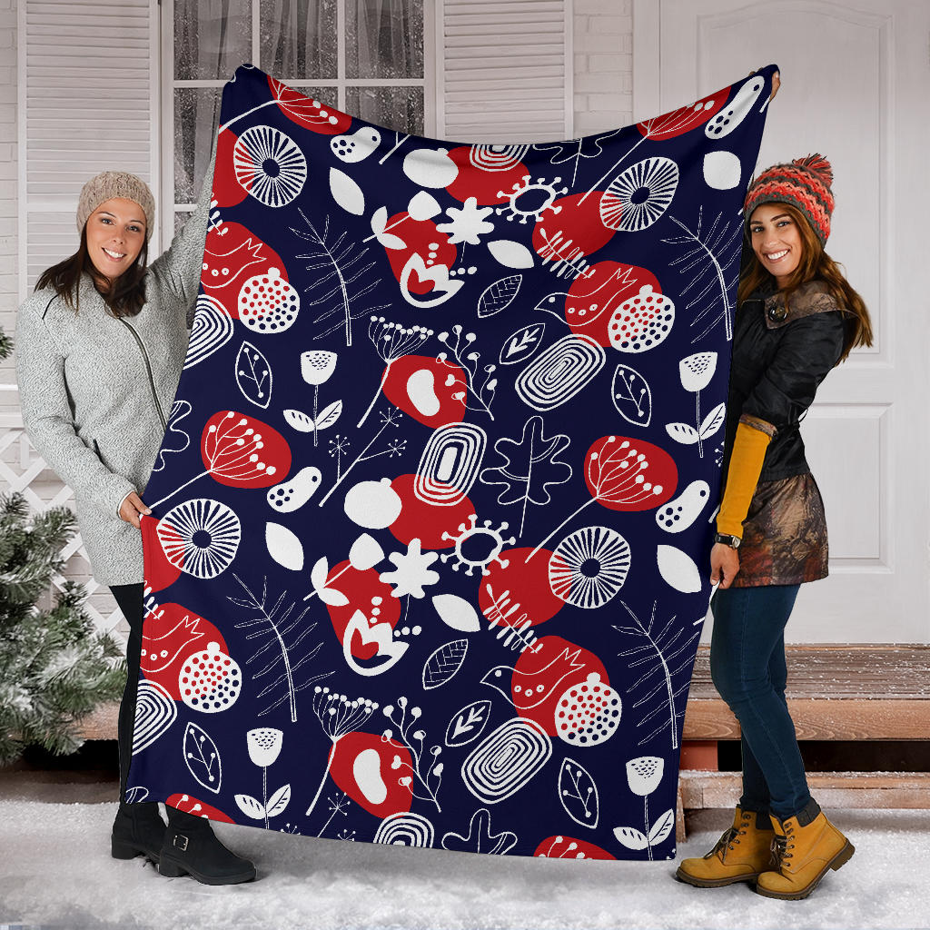 Nordic Pattern Print Design A02 Premium Blanket