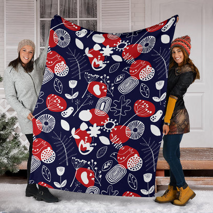 Nordic Pattern Print Design A02 Premium Blanket