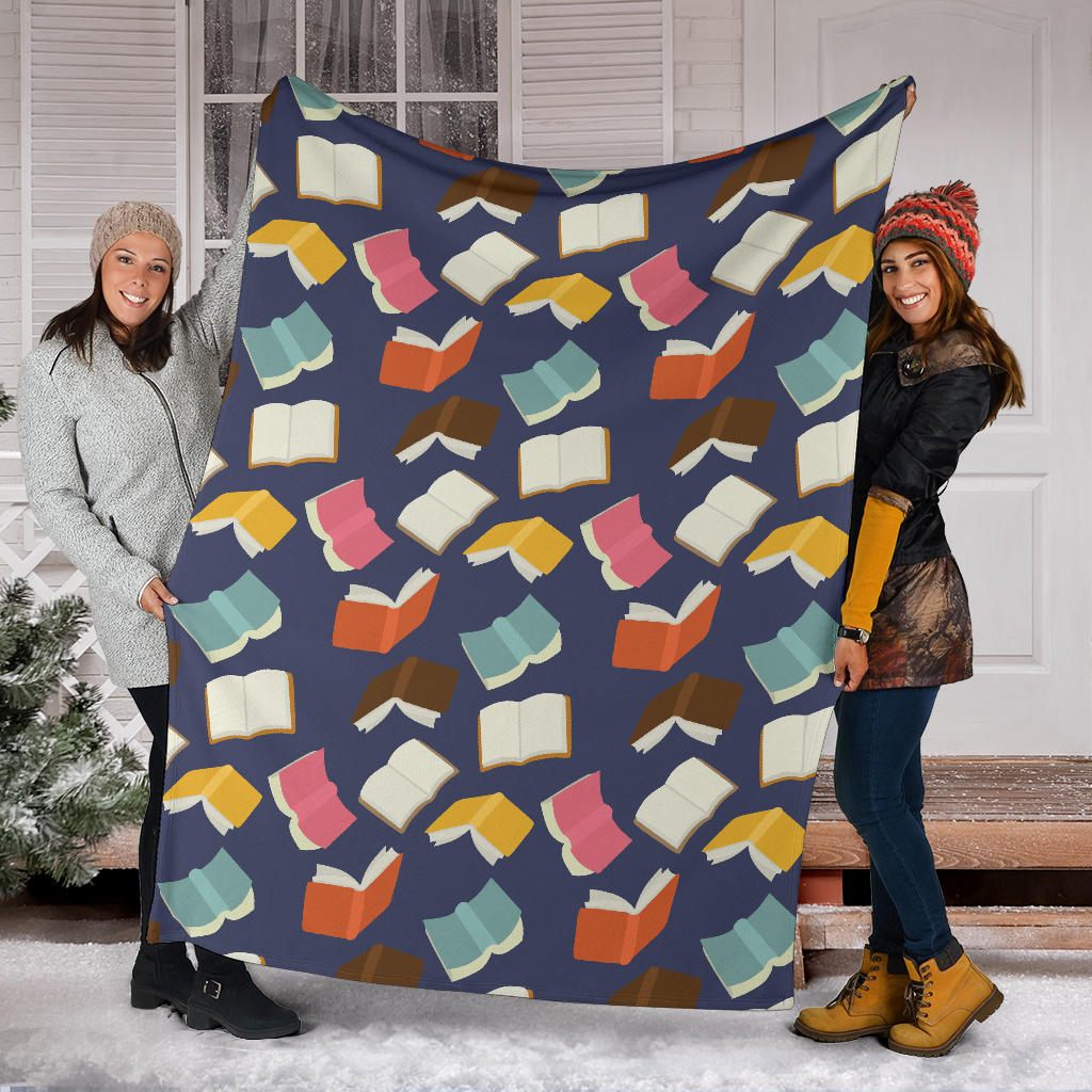 Book Pattern Print Design 01 Premium Blanket