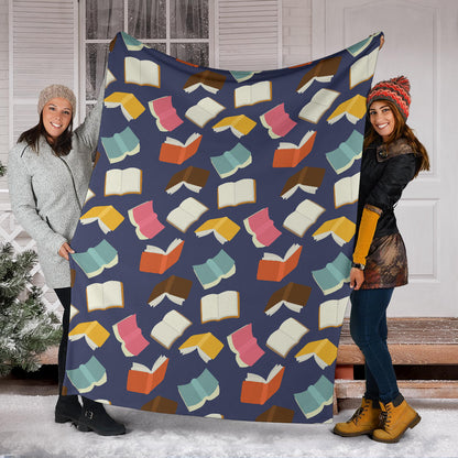 Book Pattern Print Design 01 Premium Blanket
