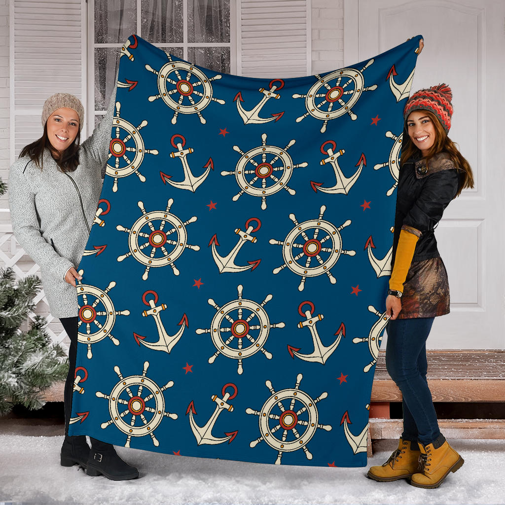 Anchor Pattern Print Design 02 Premium Blanket