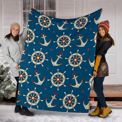 Anchor Pattern Print Design 02 Premium Blanket
