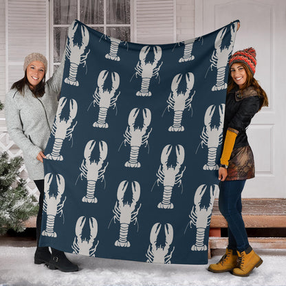 Lobster Pattern Print Design 02 Premium Blanket