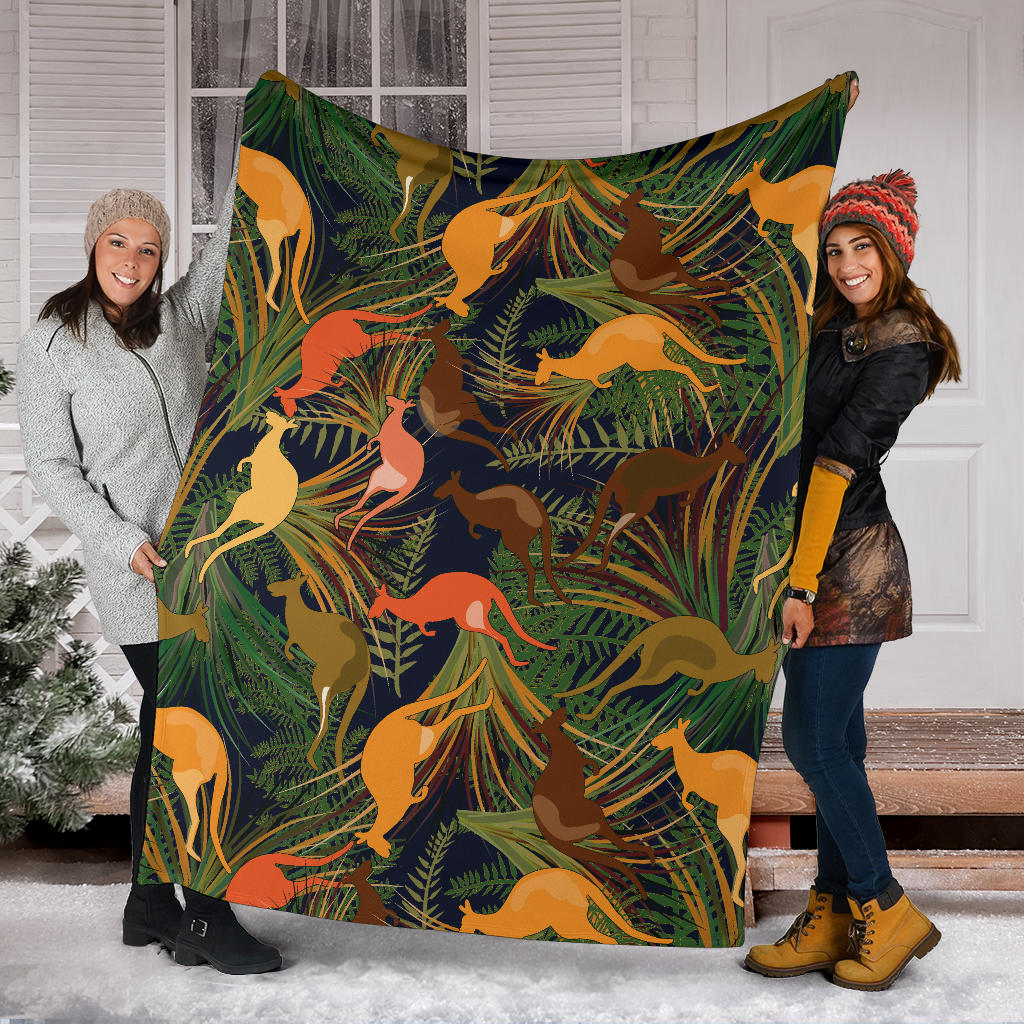Kangaroos Pattern Print Design 07 Premium Blanket