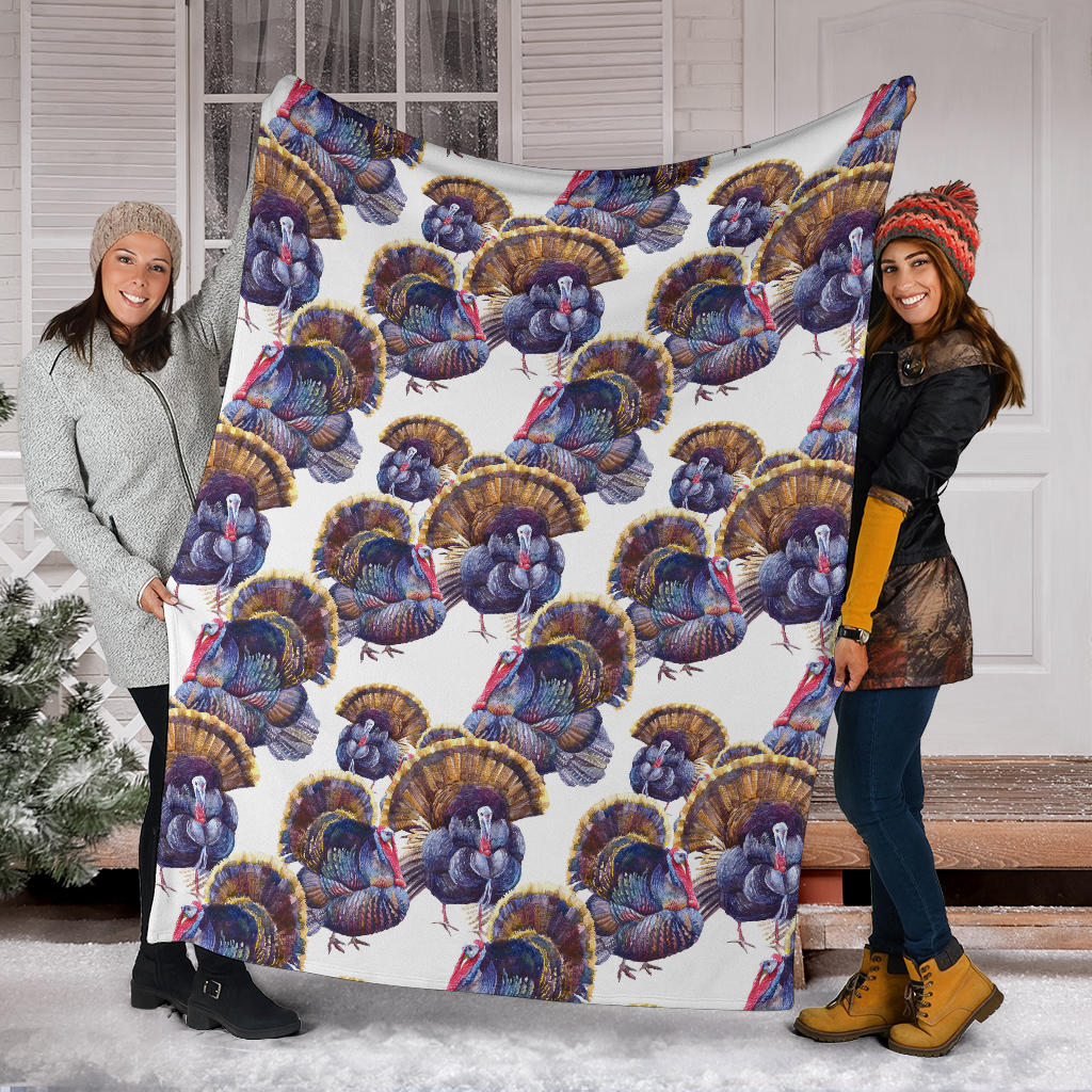 Turkey Pattern Print Design 01 Premium Blanket