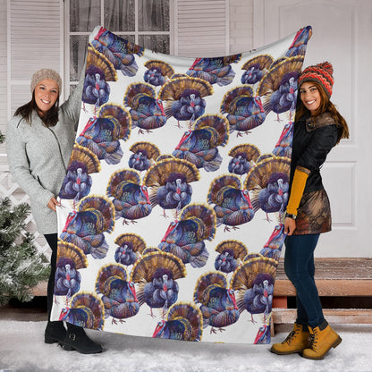 Turkey Pattern Print Design 01 Premium Blanket