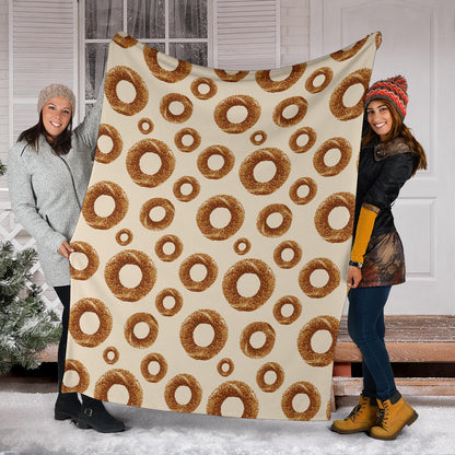 Bagel Pattern Print Design 01 Premium Blanket