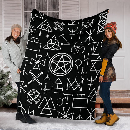 Pentagram Pattern Print Design A02 Premium Blanket