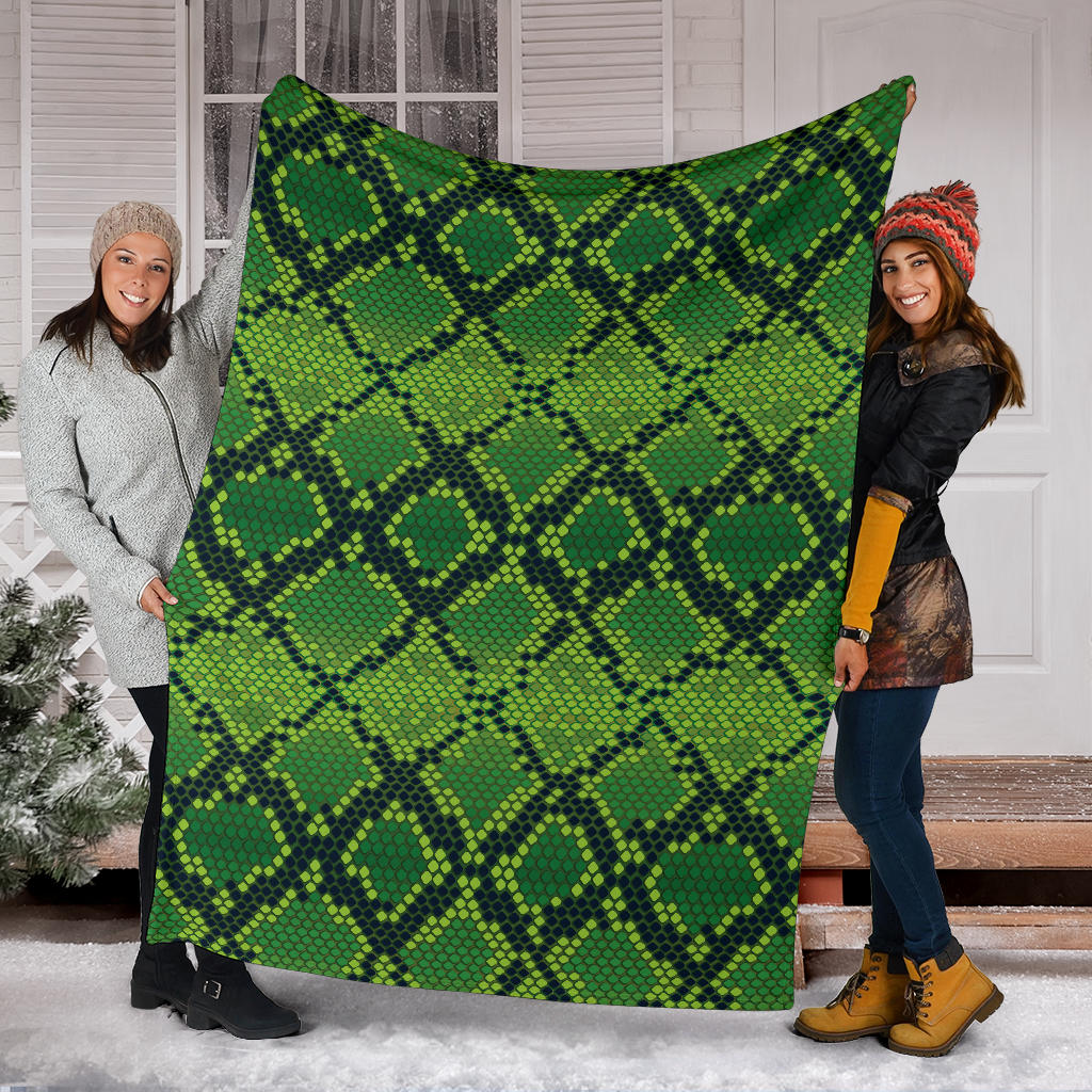 Python Green Pattern Print Design A01 Premium Blanket