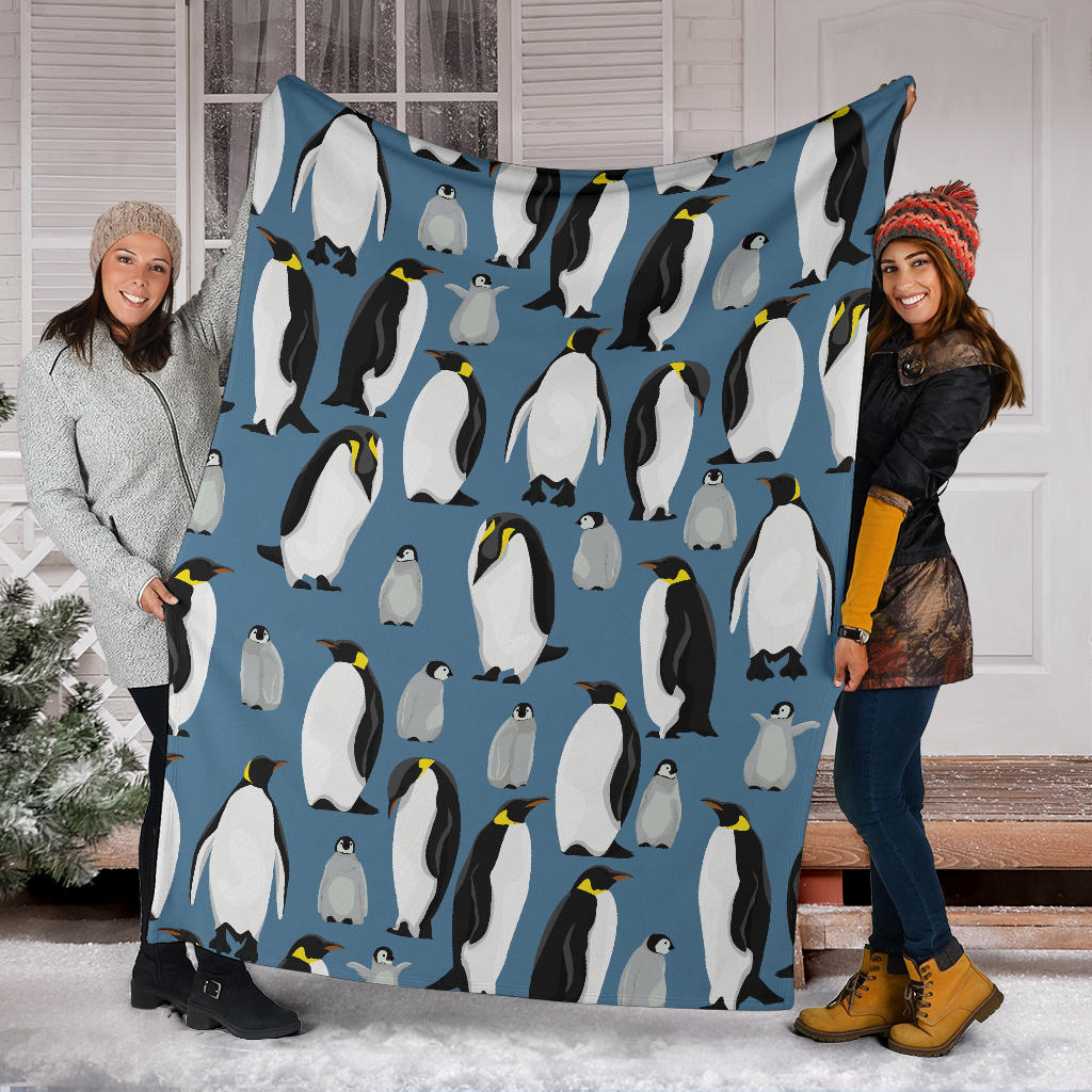 Penguin Pattern Print Design A03 Premium Blanket