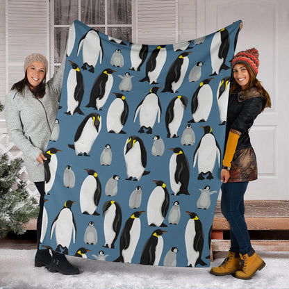 Penguin Pattern Print Design A03 Premium Blanket