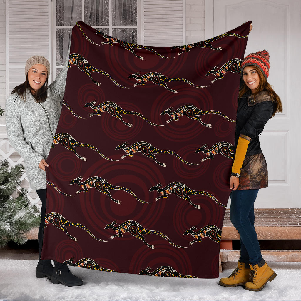 Kangaroos Pattern Print Design 05 Premium Blanket