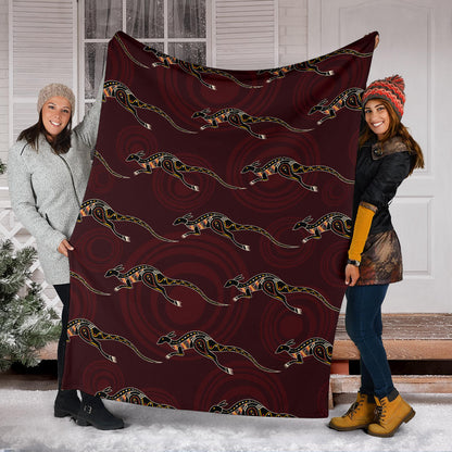 Kangaroos Pattern Print Design 05 Premium Blanket