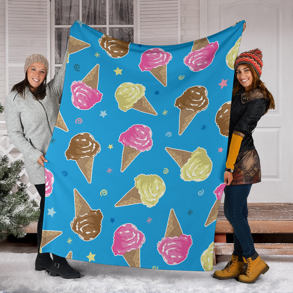 Ice Cream Pattern Print Design 01 Premium Blanket