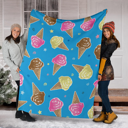 Ice Cream Pattern Print Design 01 Premium Blanket
