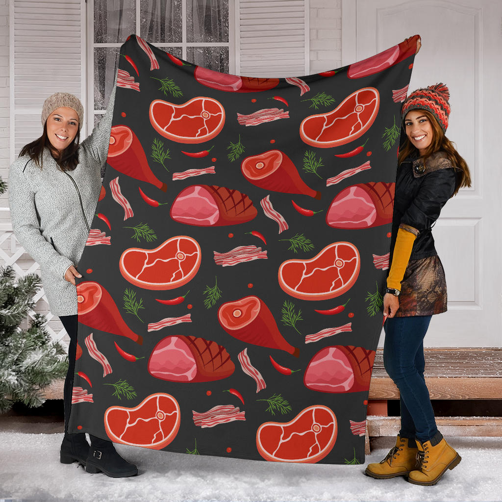 Meat Pattern Print Design 03 Premium Blanket