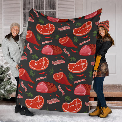 Meat Pattern Print Design 03 Premium Blanket