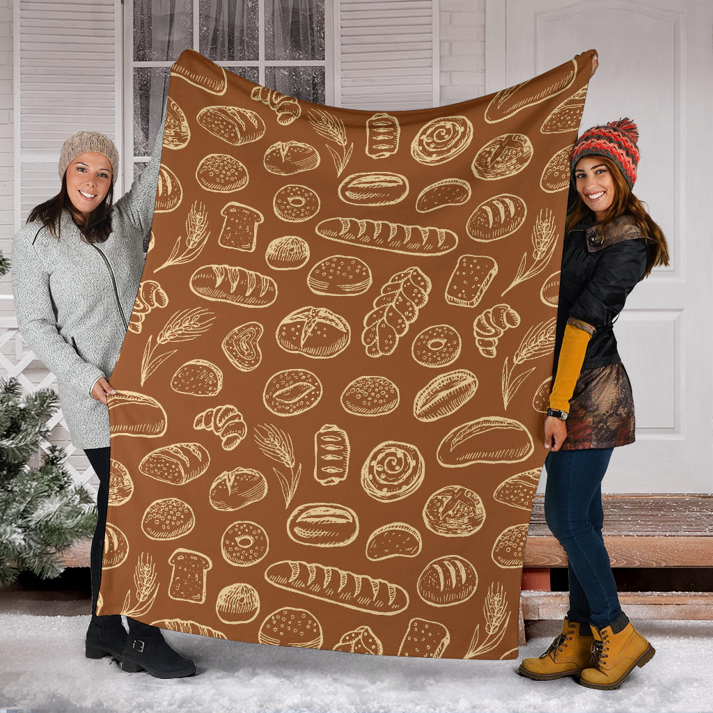 Bread Pattern Print Design 03 Premium Blanket