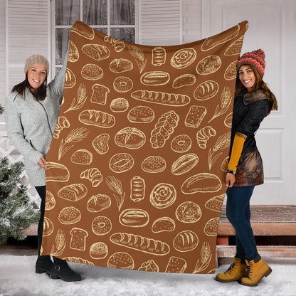 Bread Pattern Print Design 03 Premium Blanket