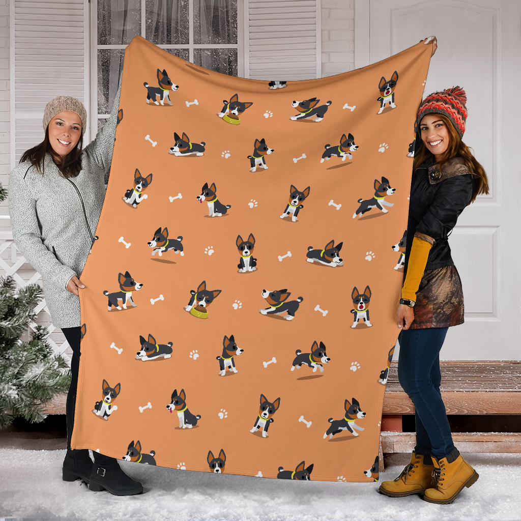Basenji Pattern Print Design 01 Premium Blanket