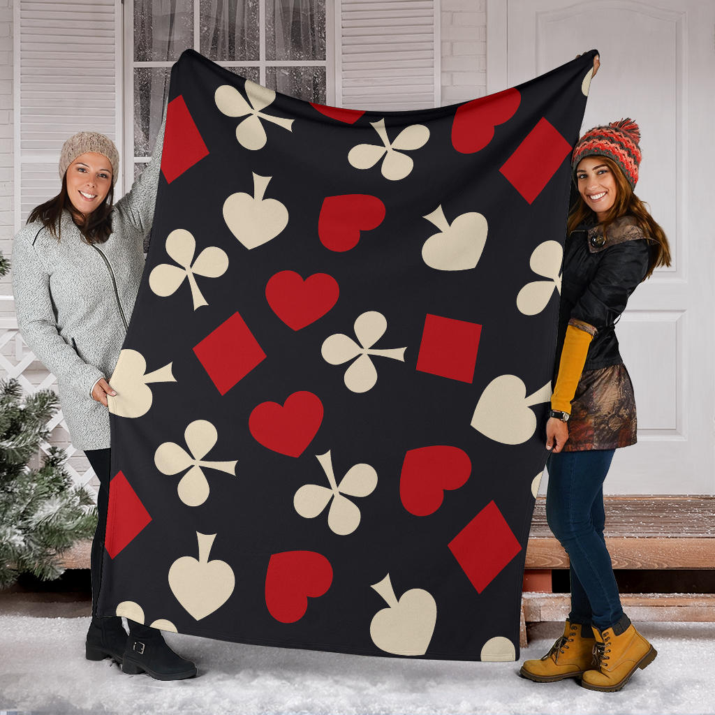 Poker Cards Pattern Print Design A02 Premium Blanket