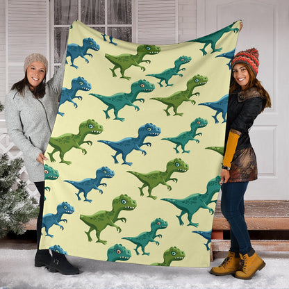 T Rex Pattern Print Design A04 Premium Blanket
