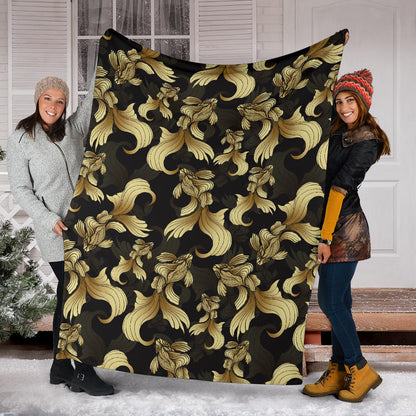 Goldfish Pattern Print Design 02 Premium Blanket