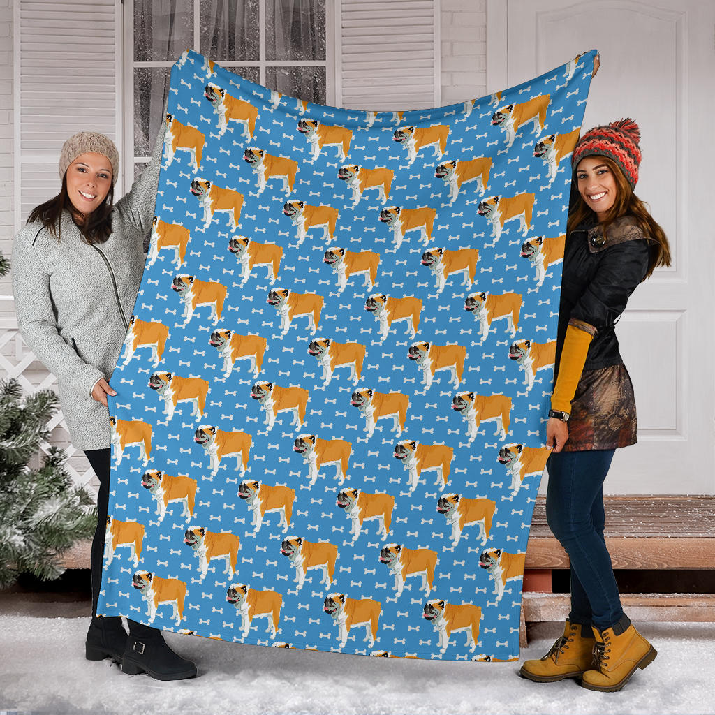 Bulldogs Pattern Print Design 06 Premium Blanket