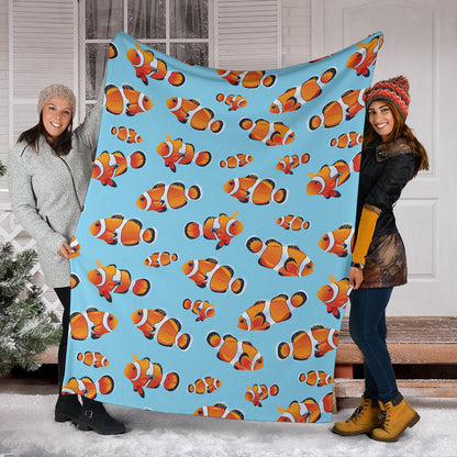 Clownfish Pattern Print Design 01 Premium Blanket