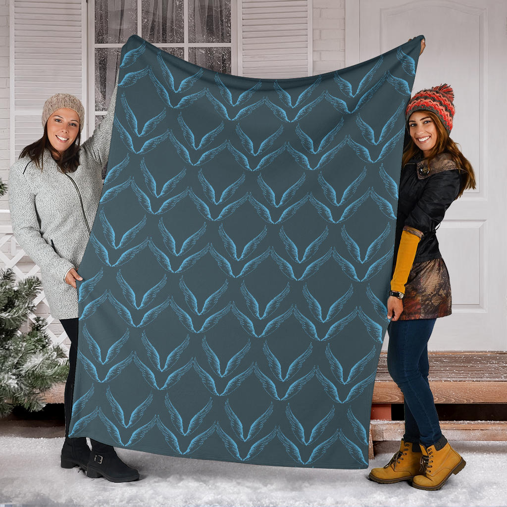Angel Wings Pattern Print Design 04 Premium Blanket