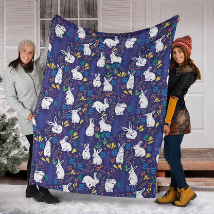 Bunny Pattern Print Design 01 Premium Blanket