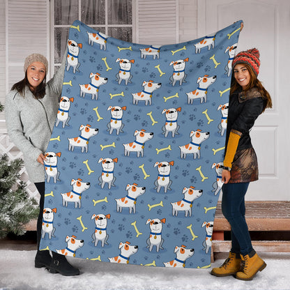 Bull Terriers Pattern Print Design 04 Premium Blanket