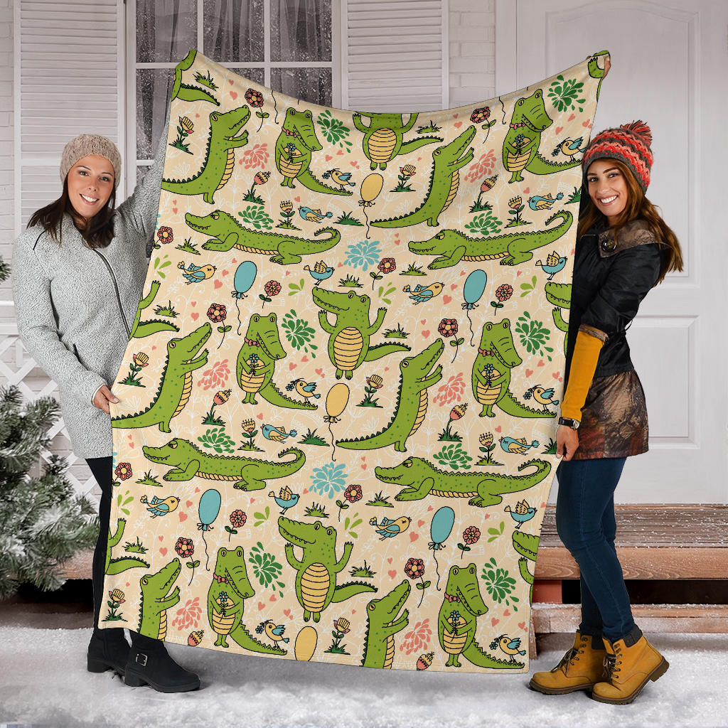 Alligator Pattern Print Design 01 Premium Blanket