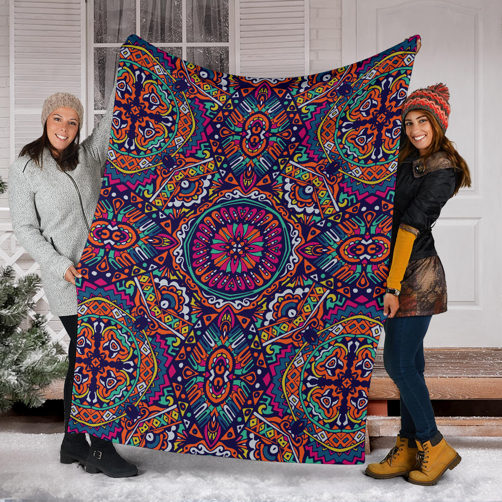 Boho Pattern Print Design 06 Premium Blanket