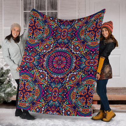 Boho Pattern Print Design 06 Premium Blanket