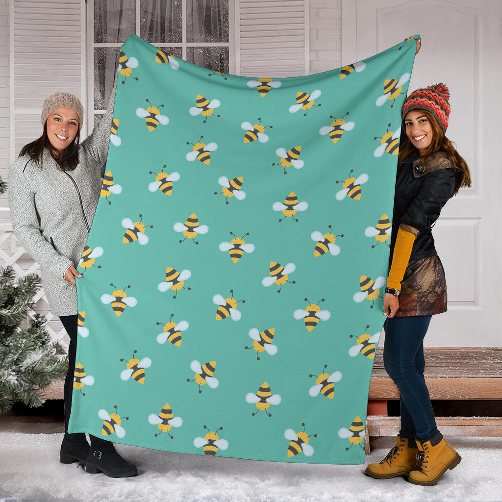 Bee Pattern Print Design 01 Premium Blanket