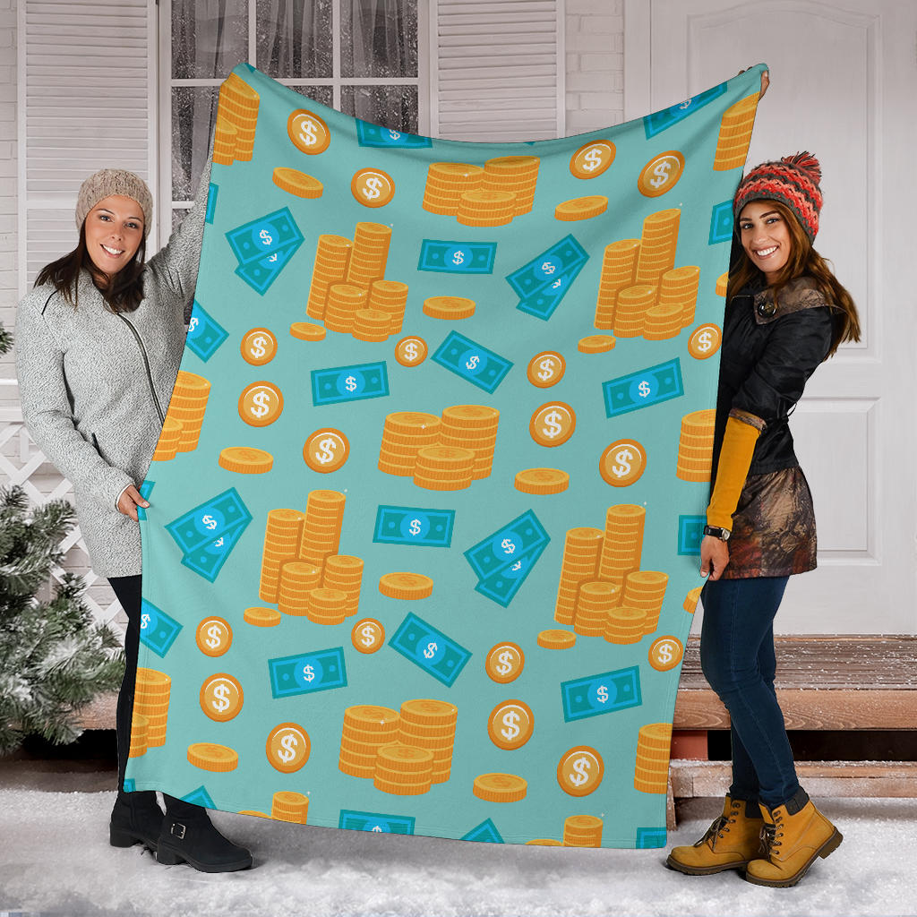 Money Pattern Print Design 03 Premium Blanket