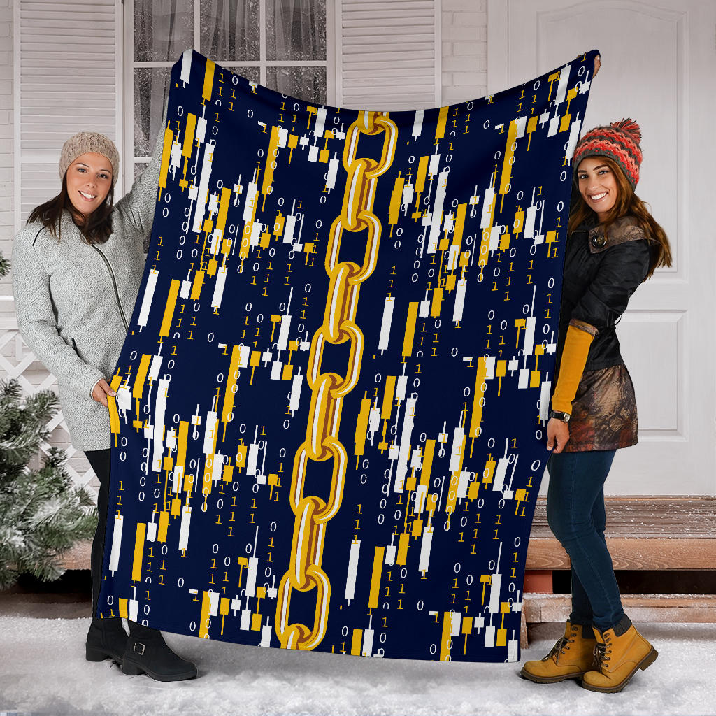 Cryptocurrency Chain Pattern Print Design 03 Premium Blanket