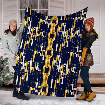 Cryptocurrency Chain Pattern Print Design 03 Premium Blanket