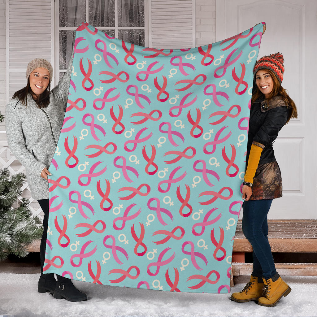 Breast cancer Pattern Print Design 03 Premium Blanket