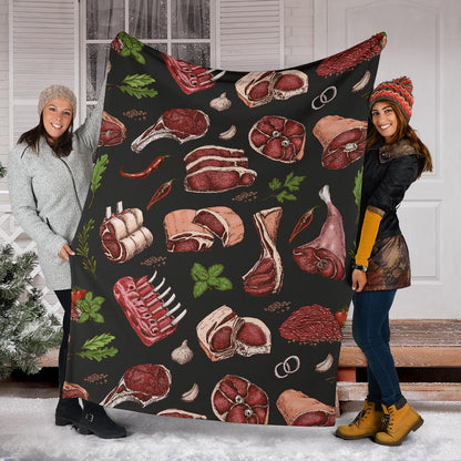 Meat Pattern Print Design 02 Premium Blanket