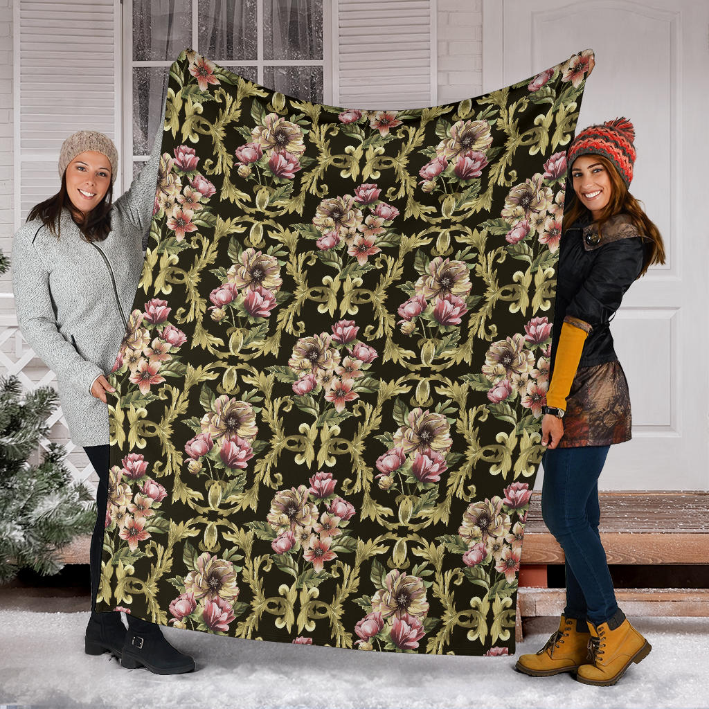 Baroque Pattern Print Design 02 Premium Blanket