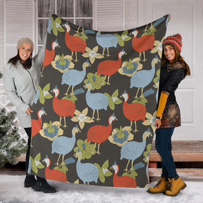 Guinea Fowl Pattern Print Design 02 Premium Blanket