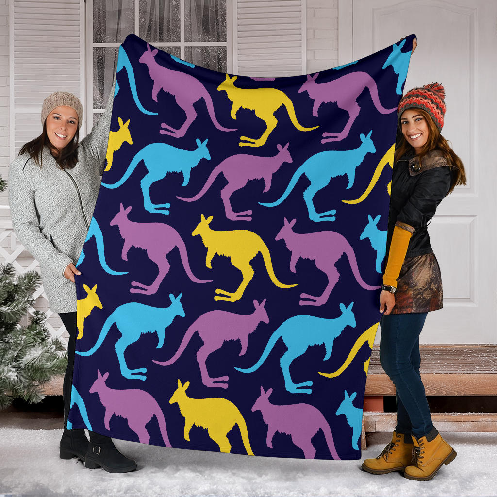 Kangaroos Pattern Print Design 02 Premium Blanket