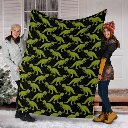 T Rex Pattern Print Design A02 Premium Blanket