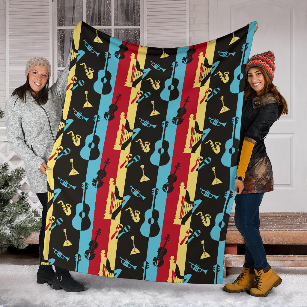 Jazz Pattern Print Design 02 Premium Blanket