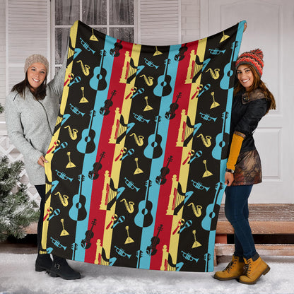 Jazz Pattern Print Design 02 Premium Blanket