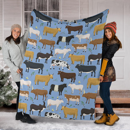 Cattle Pattern Print Design 02 Premium Blanket